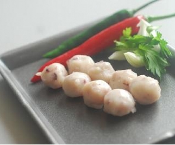 Frozen steamed fish paste ball with cuttlefish head